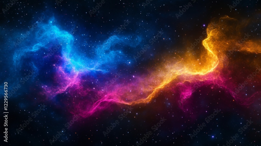 Naklejka premium Stunning Cosmic Nebula in Vibrant Colors