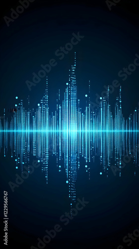 Abstract Blue Soundwave Vis...