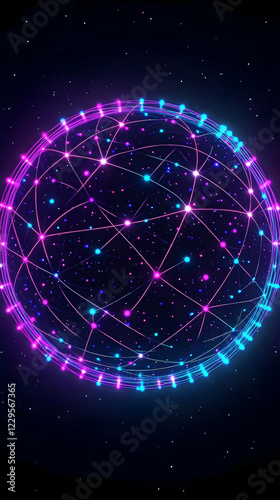 Abstract 3D sphere glowing ...