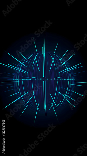 Abstract Blue Sphere with N...