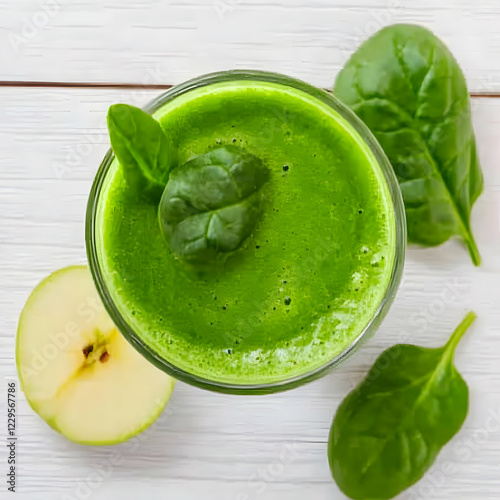 Green Smoothie Sits in a Gl...