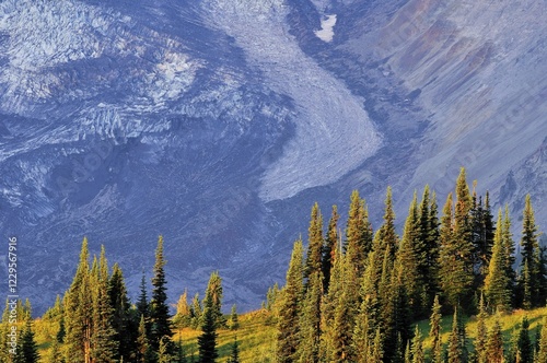 Melting glacier tongue, glacial recession, climate change, Mt Rainier National Park, Washington, USA, North America photo