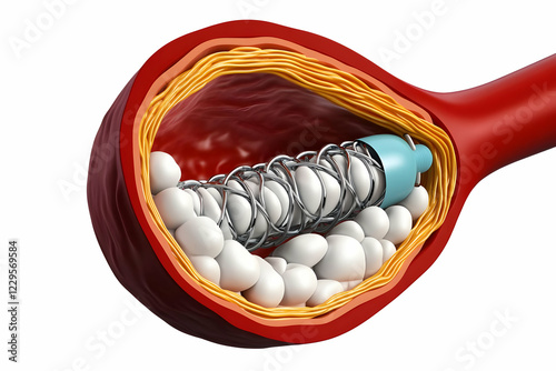 3D illustration of a stent ...