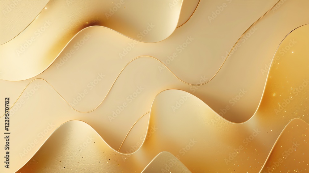 Fototapeta premium Abstract wavy background with a metallic gold texture.