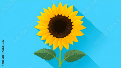 Single Sunflower Blooms Vib...