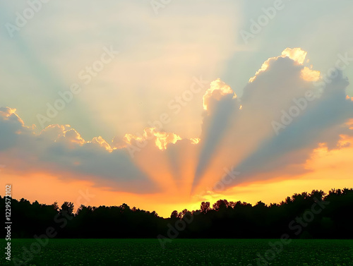 Golden Sunset Paints the Sk...