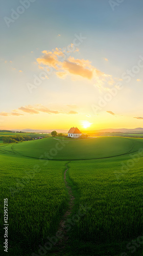 Lone Building Stands in a V...