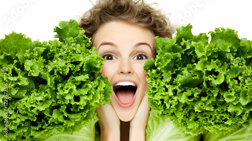 Excited Woman Holds Fresh G...