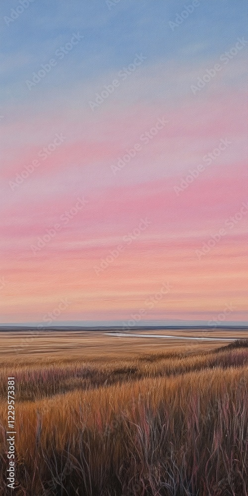 Pastel Sunset Over the Prairie Pastel Sunset Over the Prairie