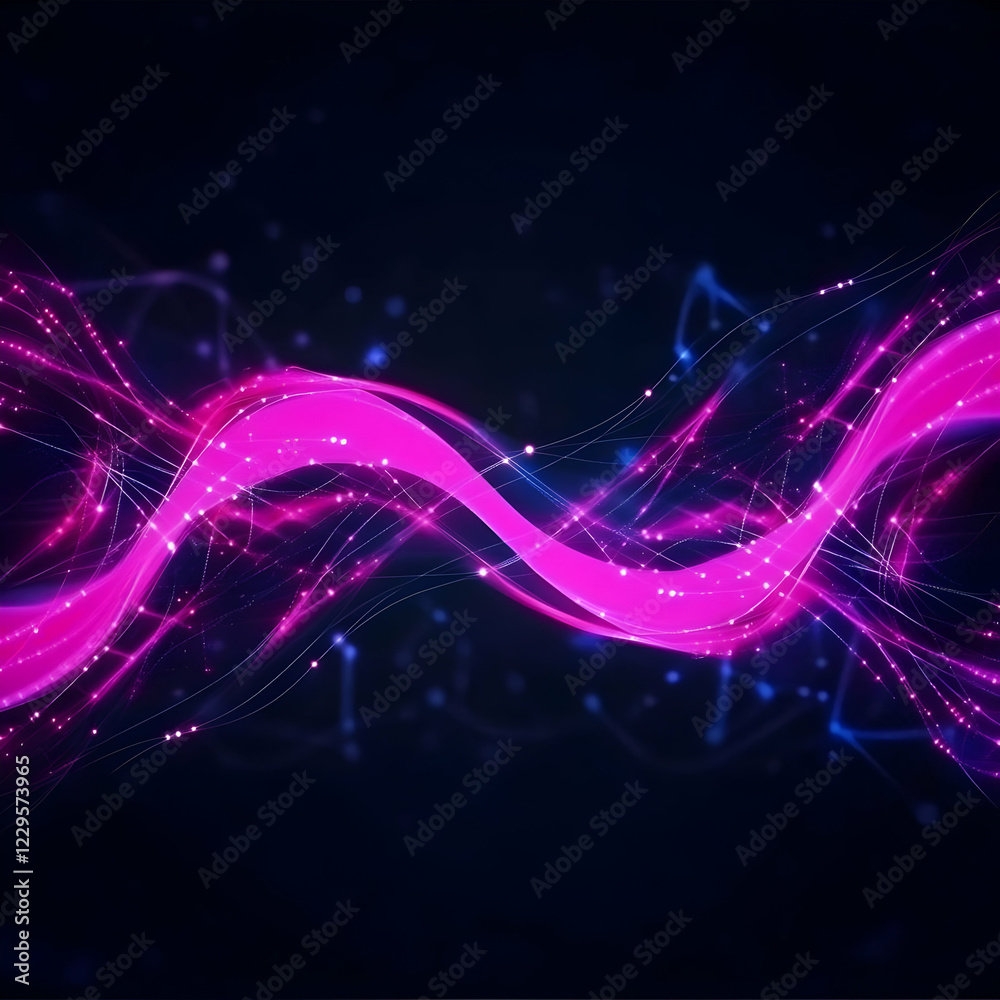 custom made wallpaper toronto digitalAbstract Pink Light Wave Flows Across a Dark Background with Particles