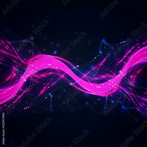Abstract Pink Light Wave Fl...