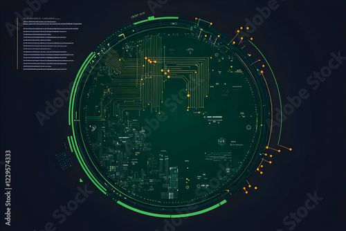 Futuristic Green Circuit Bo...