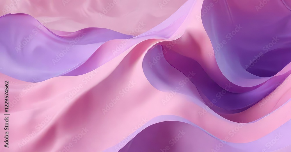Fototapeta premium Pastel pink and purple shades blended with a wavy shape in an abstract background, mix, layered, blend