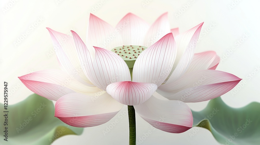 Beautiful lotus flower with delicate pink and white petals Beautiful lotus flower with delicate pink and white petals