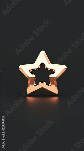 3D Rose Gold Star Shines Br...