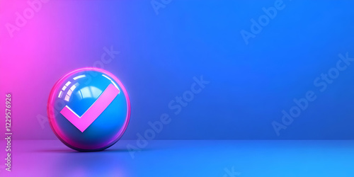 3D Check Mark Icon in Blue ...