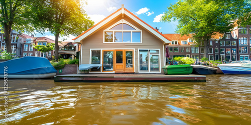 Modern Houseboat Docks on t...