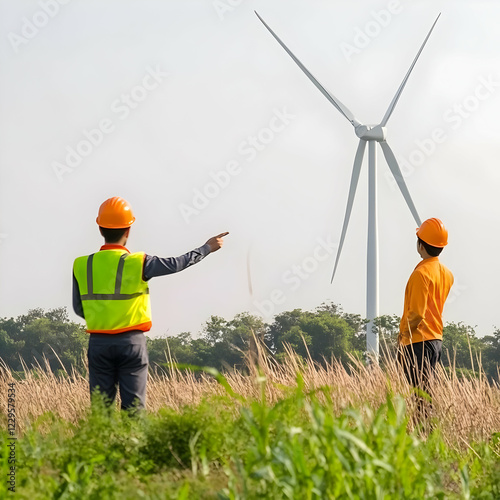 Engineers inspect and point...