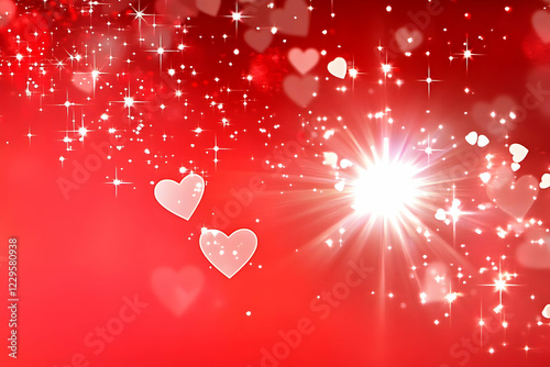 Red Background Sparkles wit...