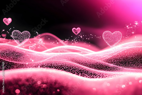 Pink Particle Hearts Float ...