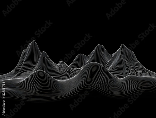 Abstract 3D Wireframe Mount...