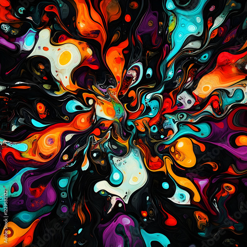Abstract Swirls of Color Da...