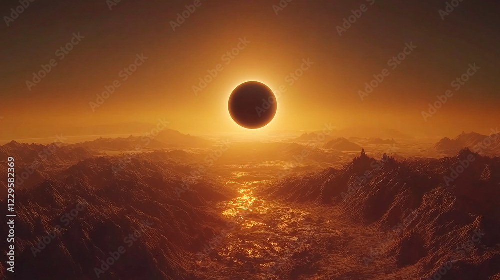 Obraz premium One type of astronomical event is a solar eclipse. An accurate depiction of a solar eclipse. The sun is obscured by the moon. artificial intelligence generation