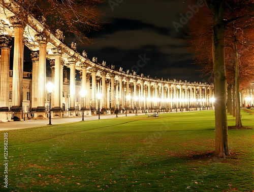 Illuminated Colonnade at Ni...