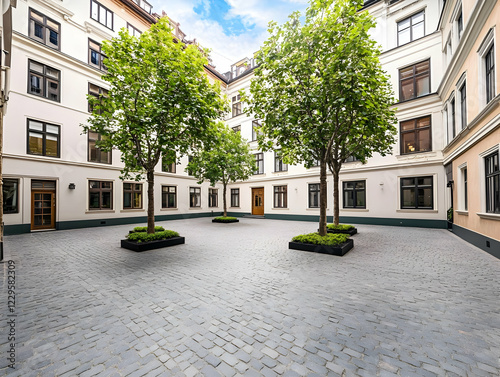 Cobblestone Courtyard with ...