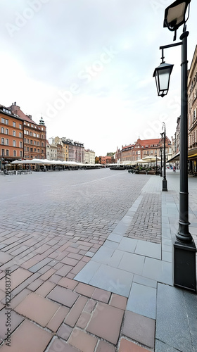 Empty City Square with Cobb...