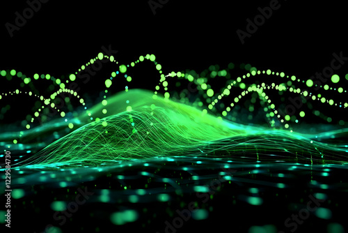 Abstract Green Landscape wi...