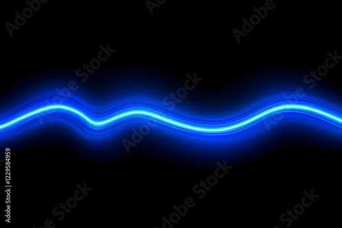 Abstract Blue Light Wave Fl...
