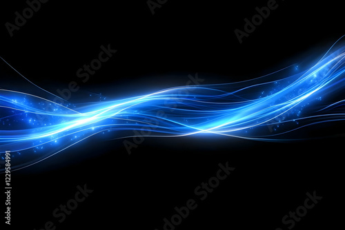 Abstract Blue Light Wave Fl...