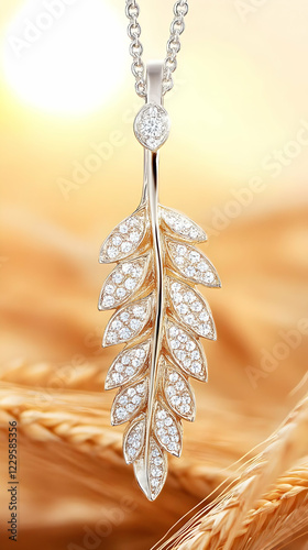Elegant Gold Leaf Pendant A...