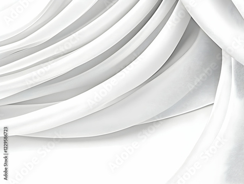 Flowing white fabric drapes...