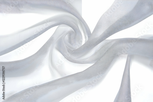 White Sheer Fabric Flows an...