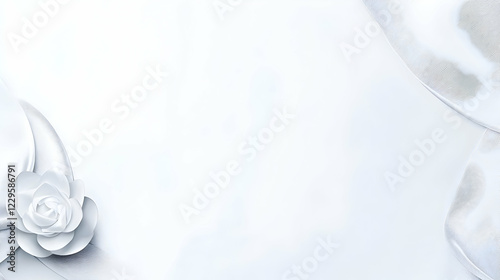 White Rose with Abstract Ba...