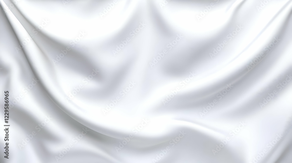 Fototapeta premium White Satin Fabric Drapes Elegantly with Soft Folds and Smooth Texture for a Luxurious Background