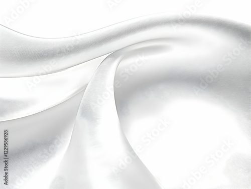 White Satin Fabric Flows an...