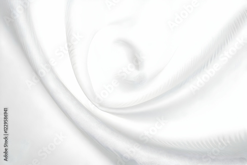 White Satin Fabric Swirls G...