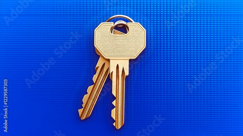 Two Gold Keys Hanging Toget...