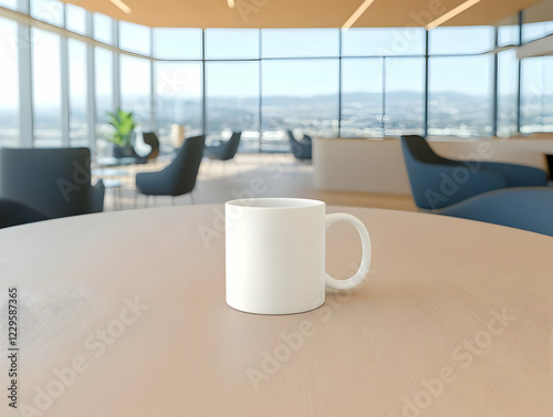 White Coffee Mug Sits on Ro...
