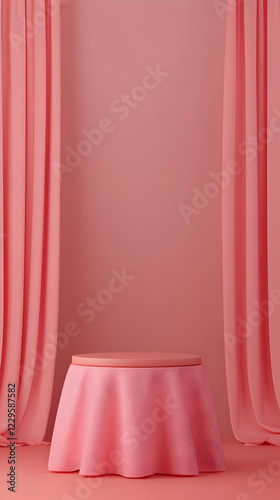 3D Pink Podium Displays Pro...