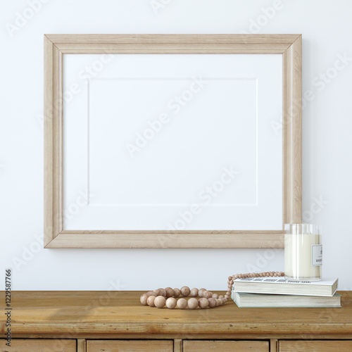 Fototapeta Naklejka Na Ścianę i Meble -  Poster mockup. Interior decor. 3d render.