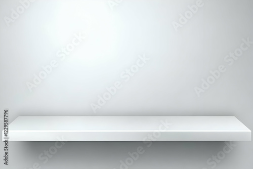 Wallpaper Mural Empty White Shelf on a White Wall Provides a Clean, Minimalist Display Space Torontodigital.ca