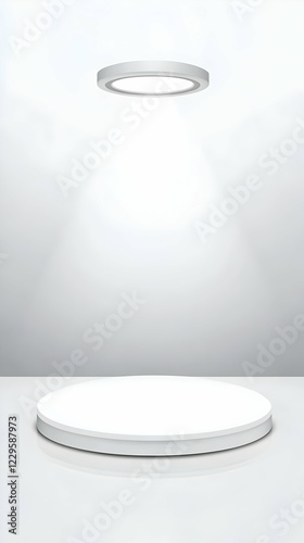 White Round Podium Illumina...