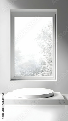 White Cylinder Podium on Ma...