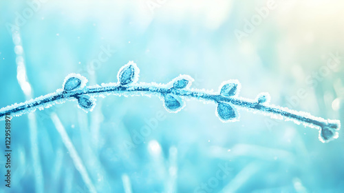 Frozen Branch with Ice Crys...