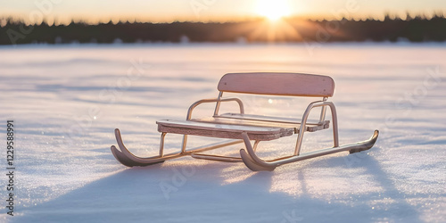 A Wooden Kicksled Sits on F...