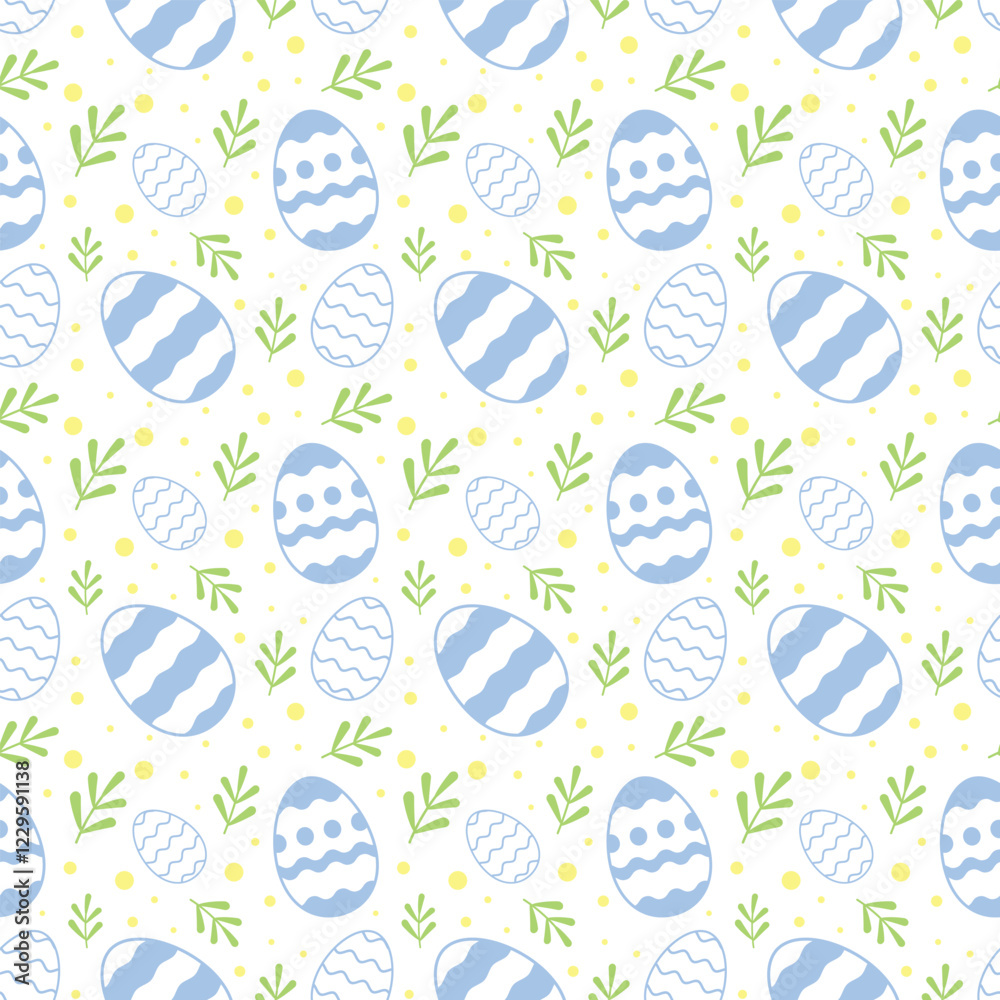 Easter Eggs with seamless ornament pattern, Vector illustration